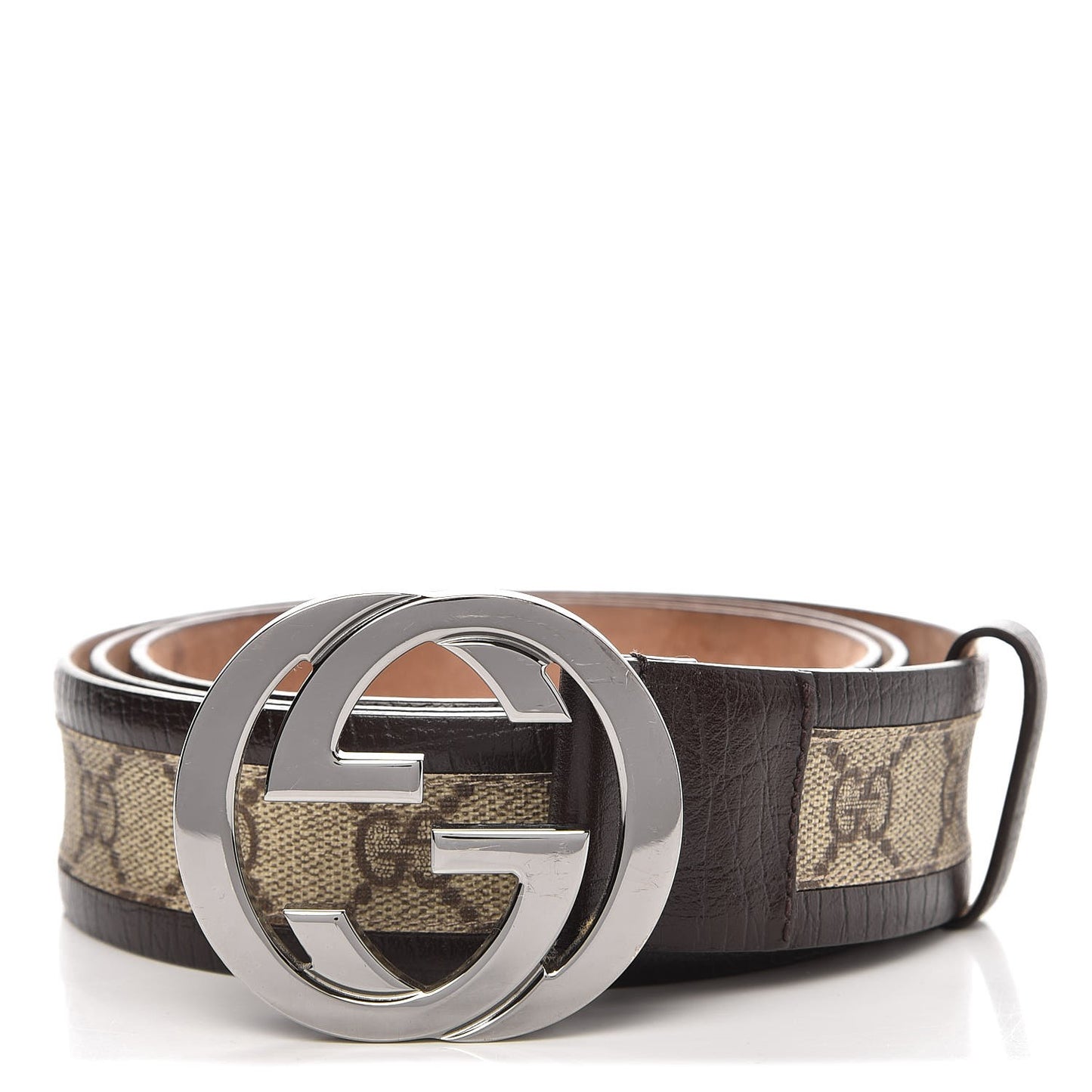 GG Supreme Monogram Niagara Lux Calfskin Interlocking G 40mm Belt 110 44 Beige Ebony Cocoa