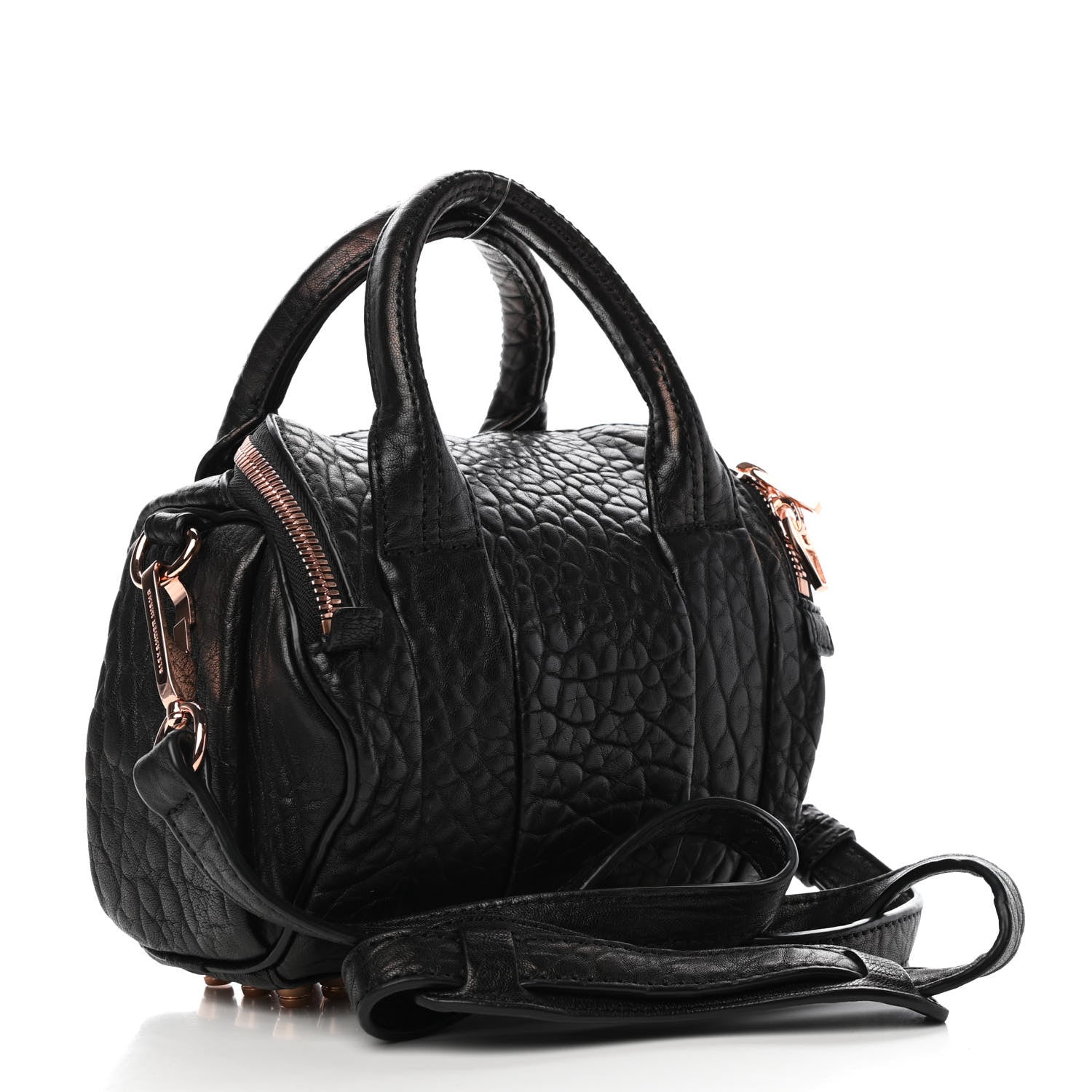 Alexander Wang Pebbled Lambskin Mini Rockie Black Rose Gold Hardware 3 of 8