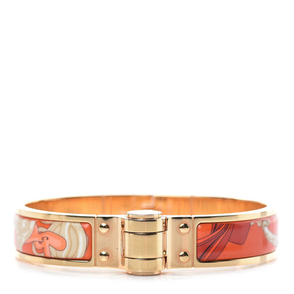 Hermes Enamel Printed Narrow Charniere Brides De Gala Hinged Bracelet S 1 of 8