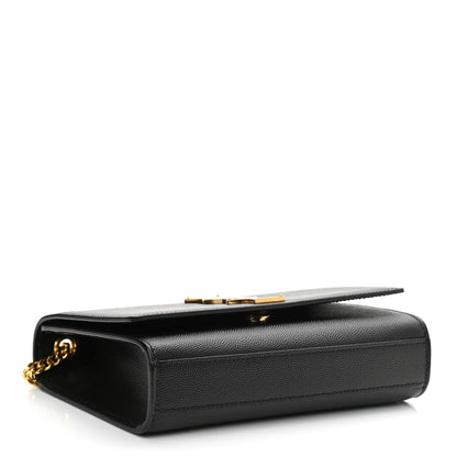 Saint Laurent Grain De Poudre Small Monogram Kate Satchel Black 4 of 10