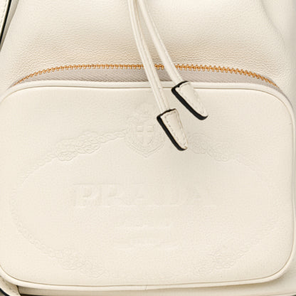Prada Glace Calfskin Logo Mini Bucket Crossbody Bag White 8 of 10