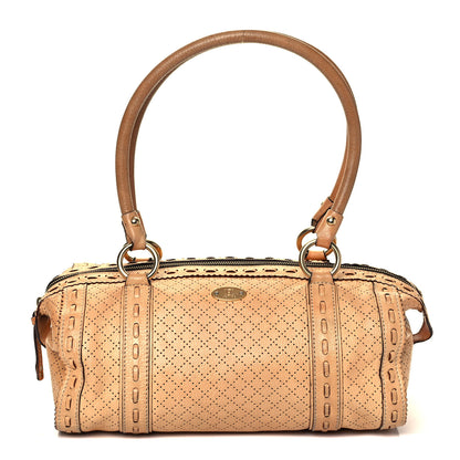 Celine Perforated Calfskin Satchel Brown 1 of 9
