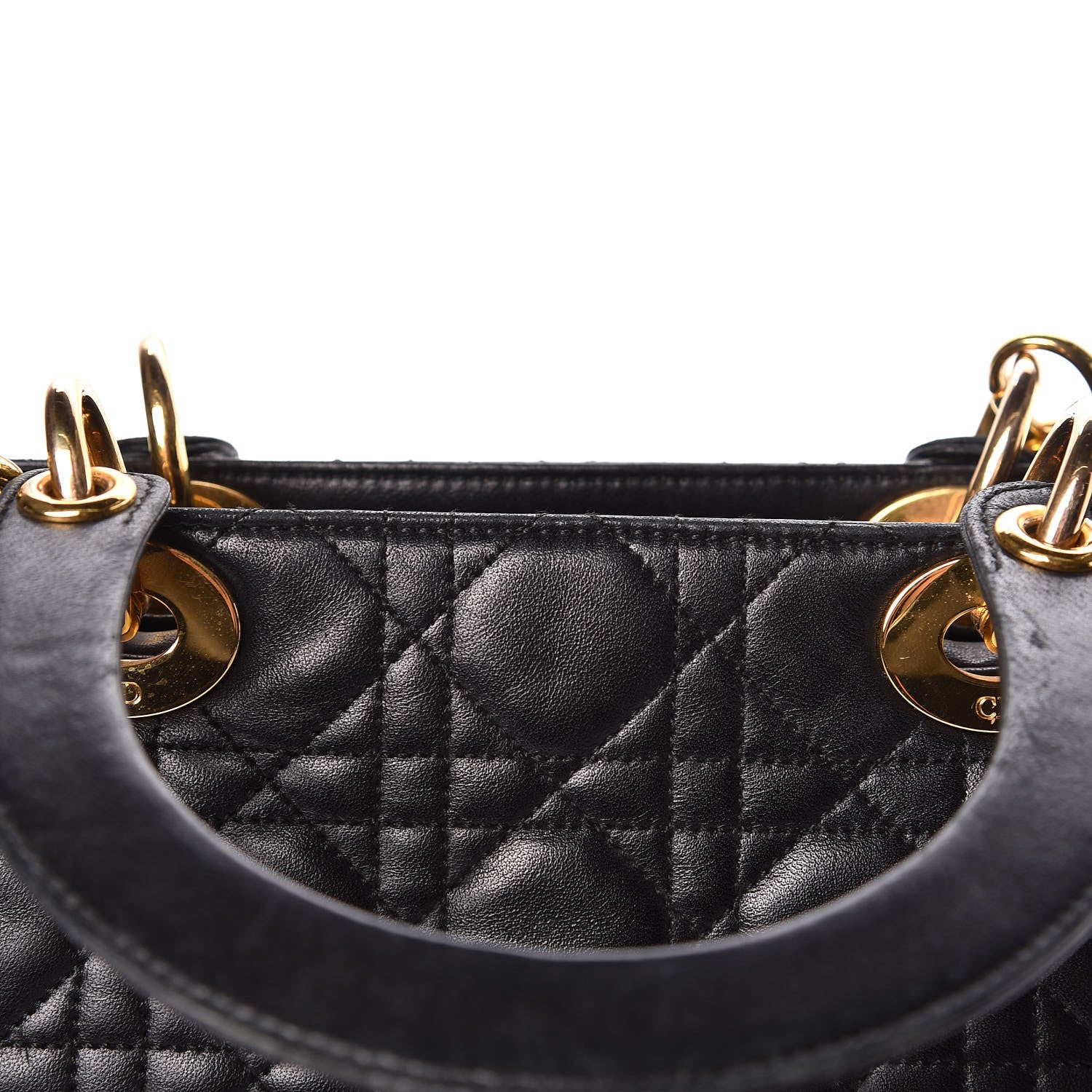 Christian Dior Lambskin Cannage Large Lady Dior Black 14 of 17