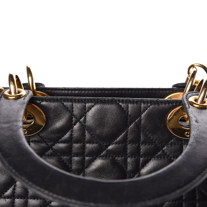 Christian Dior Lambskin Cannage Large Lady Dior Black 14 of 17