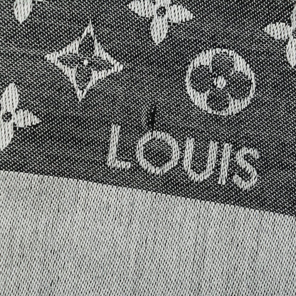 Louis Vuitton Wool Silk Monogram Denim Shawl Black 7 of 7