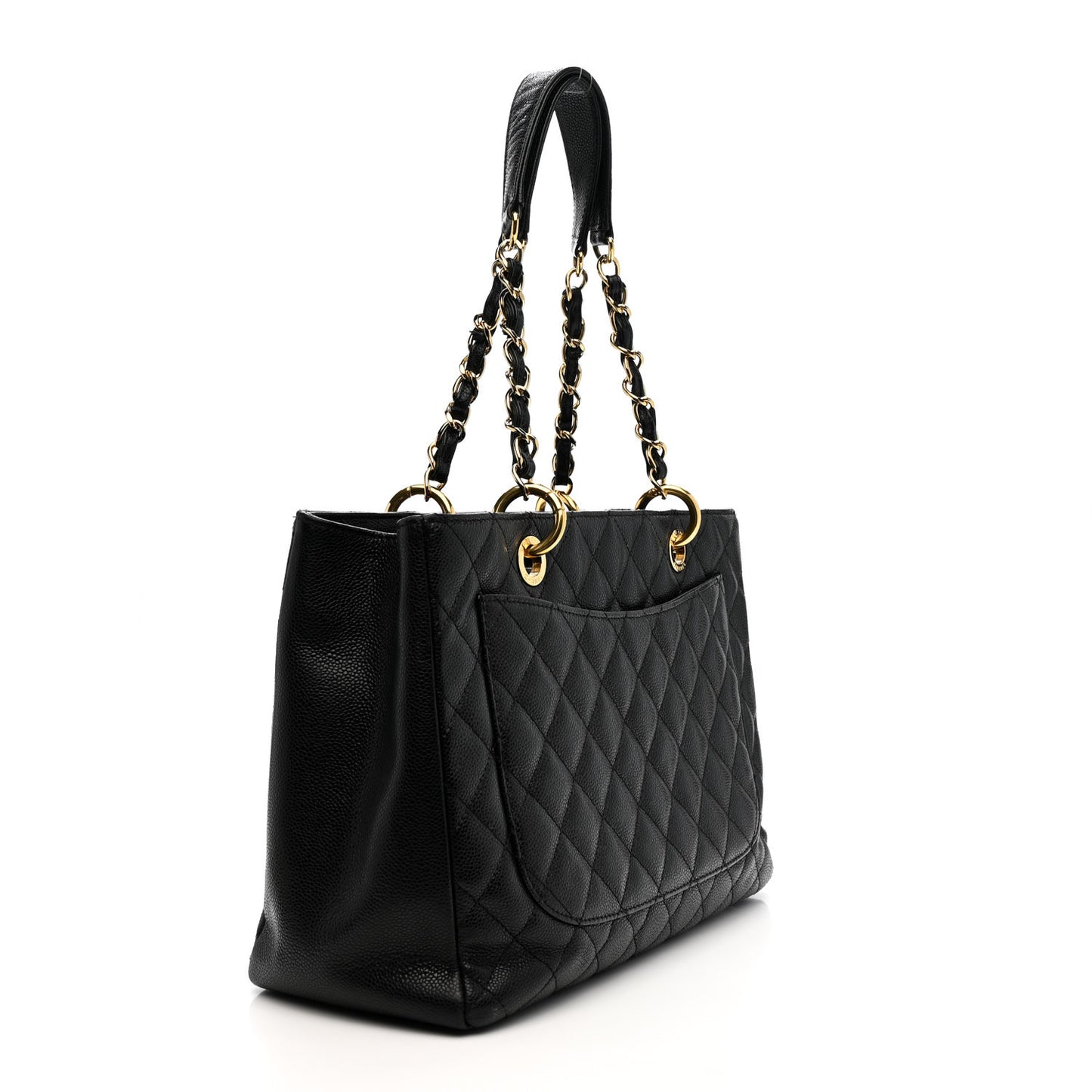 Caviar Quilted Grand Shopping Tote GST Black