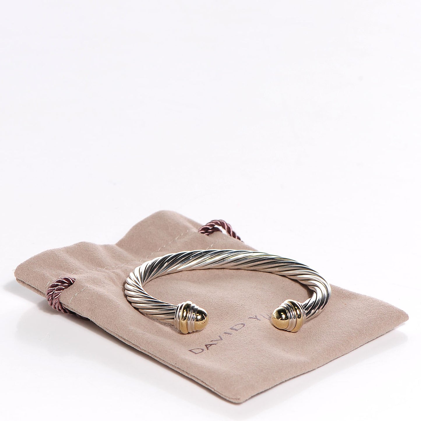 Sterling Silver 14K Yellow Gold 7mm Cable Classics Bracelet