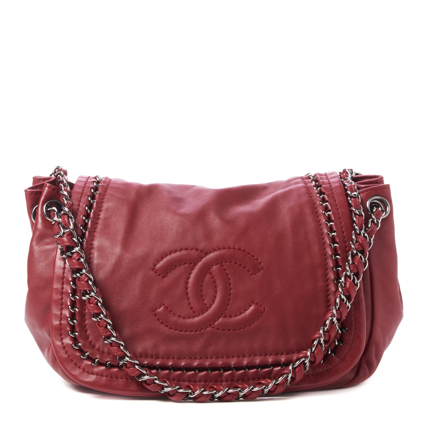 Smooth Calfskin Luxe Ligne Flap Red