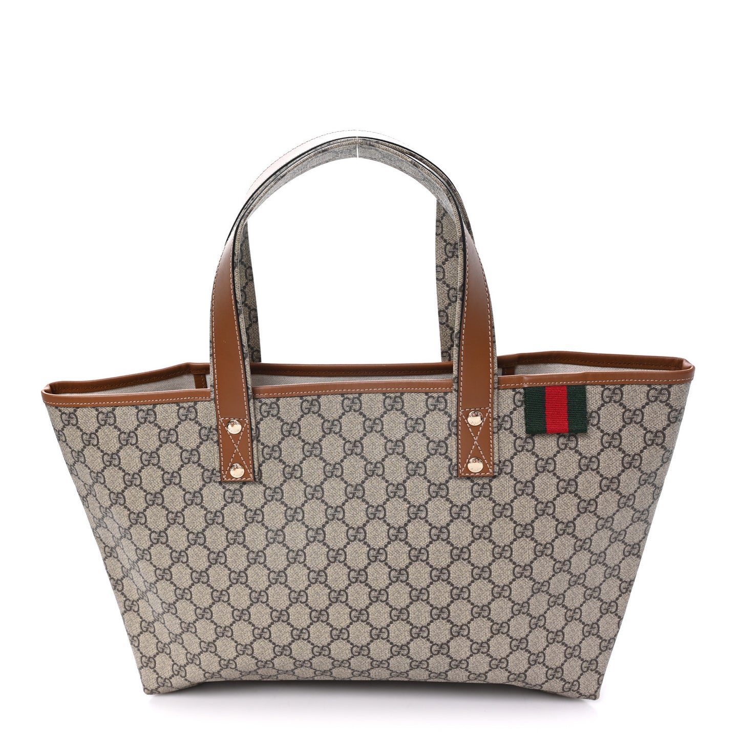 GG Plus Monogram Medium Signature Web Loop Tote Light Brown