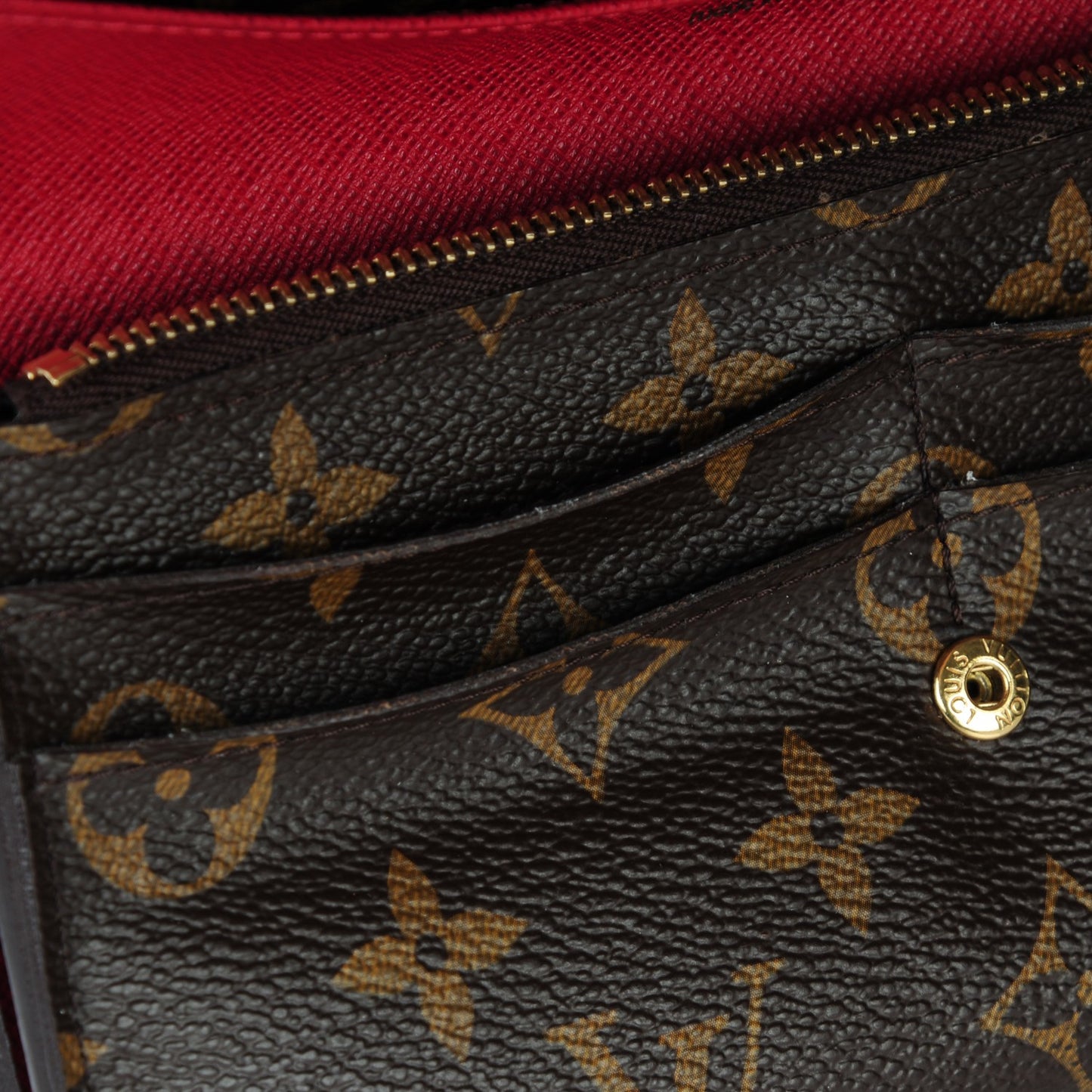 Monogram Emilie Wallet Red