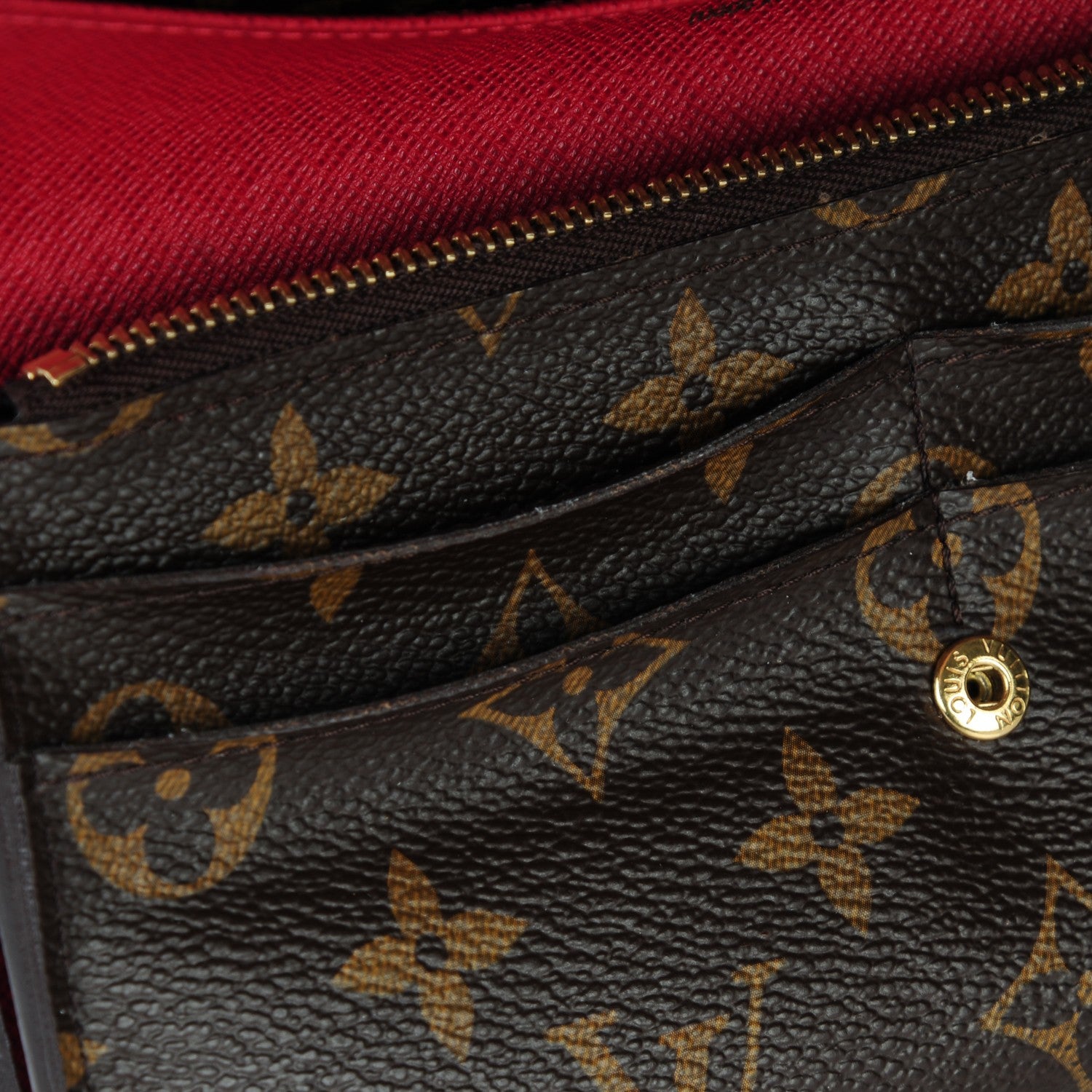 Louis Vuitton Monogram Emilie Wallet Red 8 of 9