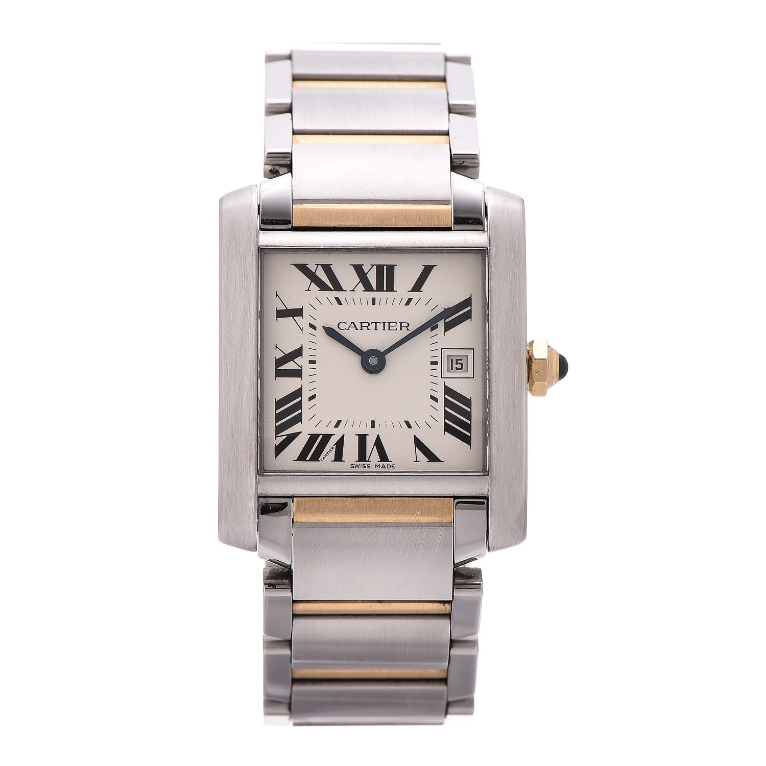 Cartier Stainless Steel 18K Yellow Gold 25mm Tank Francaise Quartz Watch 1 of 9