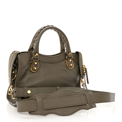 Balenciaga Chevre Gold Metallic Edge Hardware Mini City Gris Taupe 3 of 11