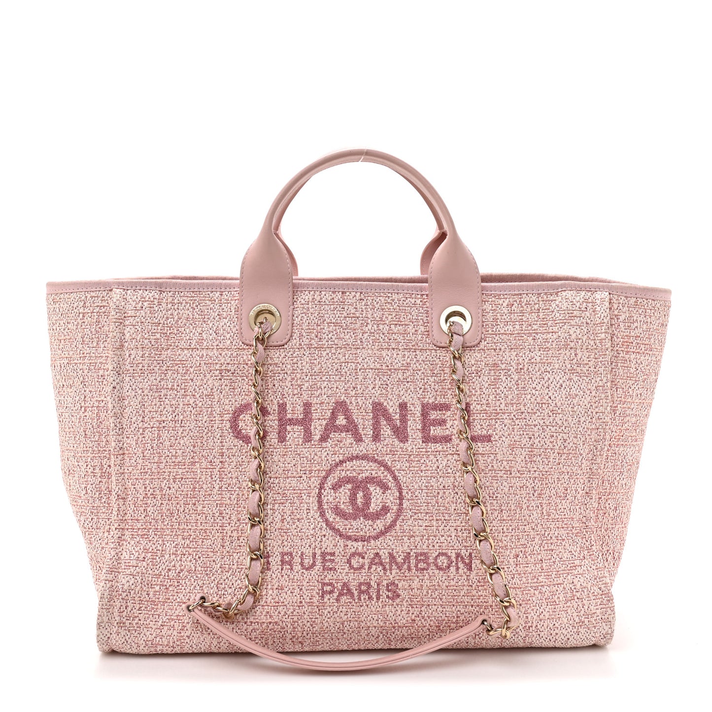 Lurex Boucle Deauville Medium Tote  Pink