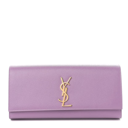 Saint Laurent Grain De Poudre Classic Kate Clutch Purple 1 of 8