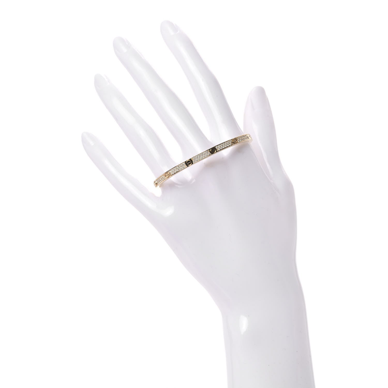 Cartier 18K Yellow Gold Diamond Small LOVE Paved Bracelet 16 2 of 6