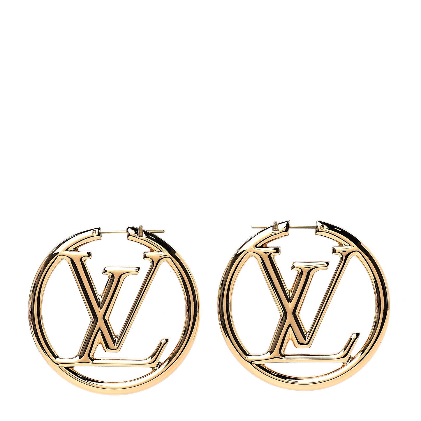Metal Louise Hoop Earrings Gold