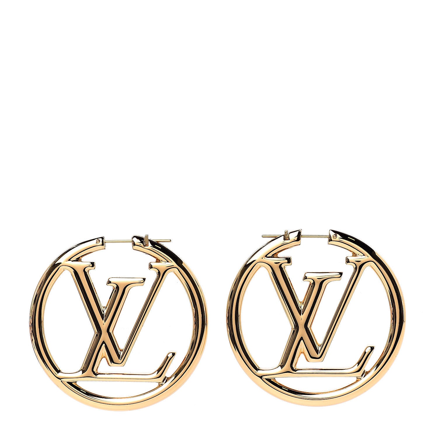 Louis Vuitton Metal Louise Hoop Earrings Gold 1 of 5