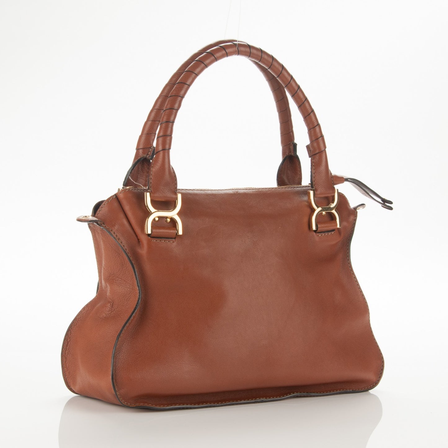 Calfskin Medium Marcie Nude Satchel Tobacco