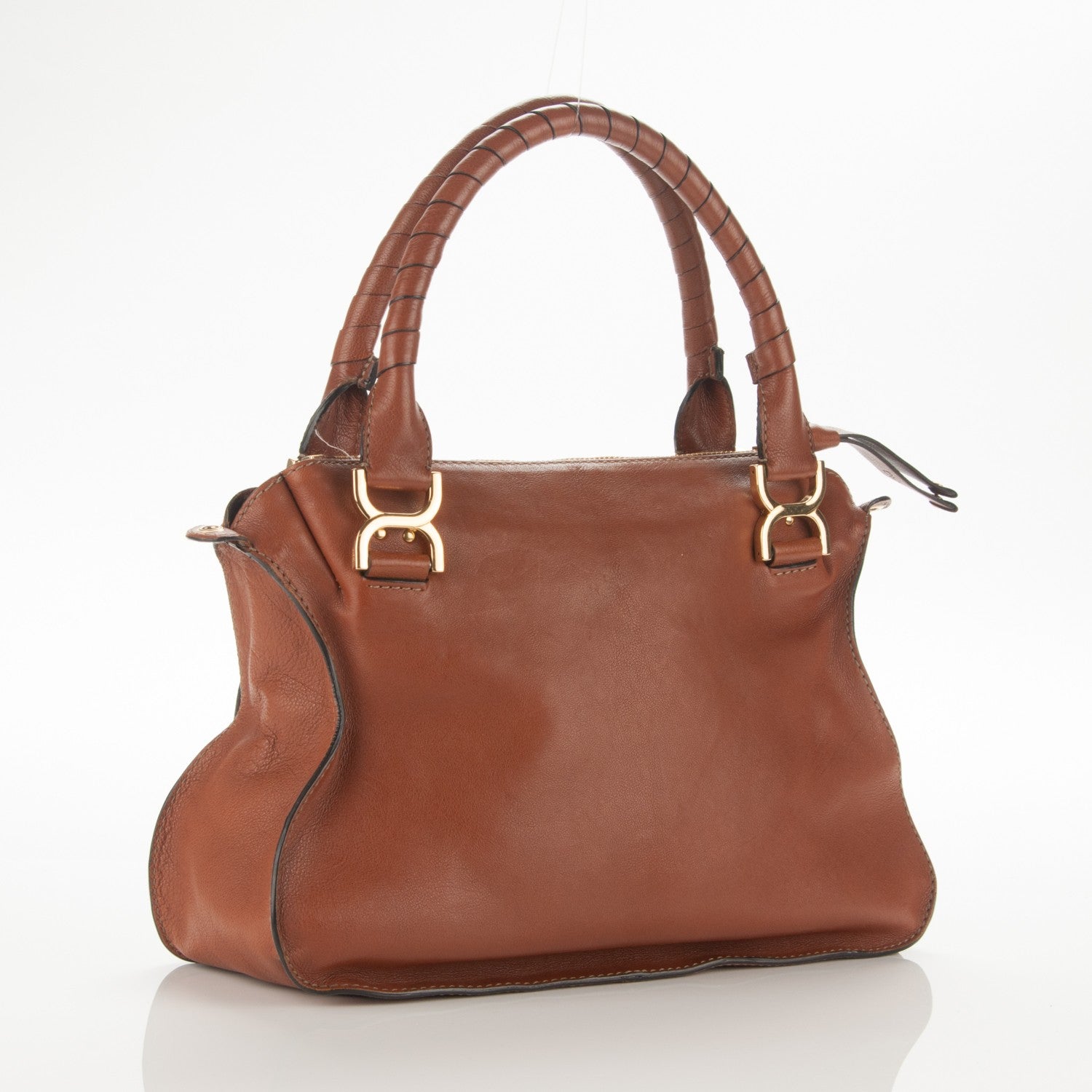 Chloe Calfskin Medium Marcie Nude Satchel Tobacco 3 of 8