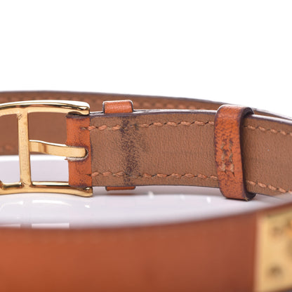 Hermes Stainless Steel Swift 20mm Kelly Cadena Double Tour Quartz Watch Orange 8 of 10