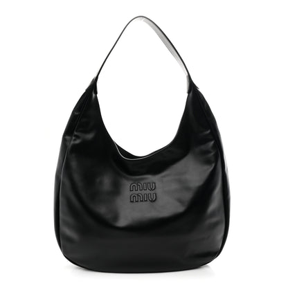 Miu Miu Nappa Hobo Bag Black 1 of 9