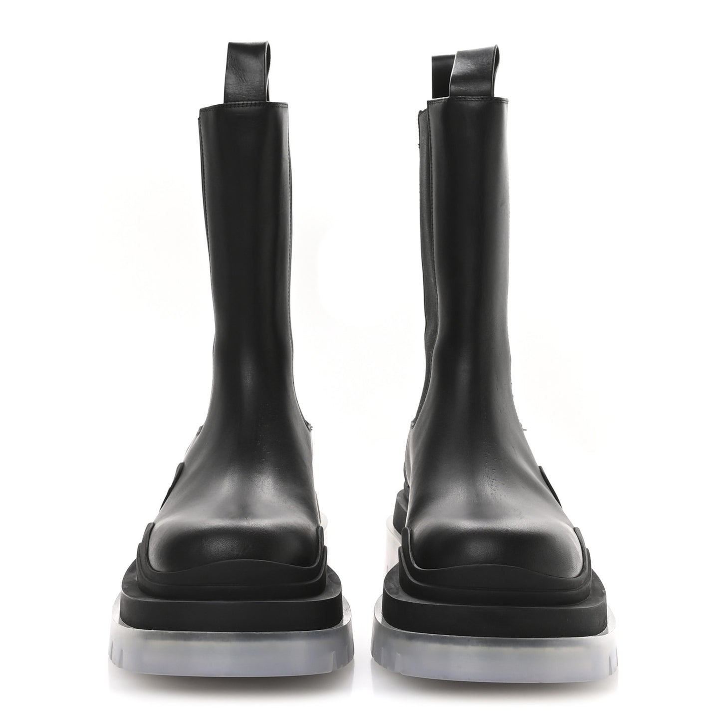 Calfskin The Tire Chelsea Boots 37 Black Transparent