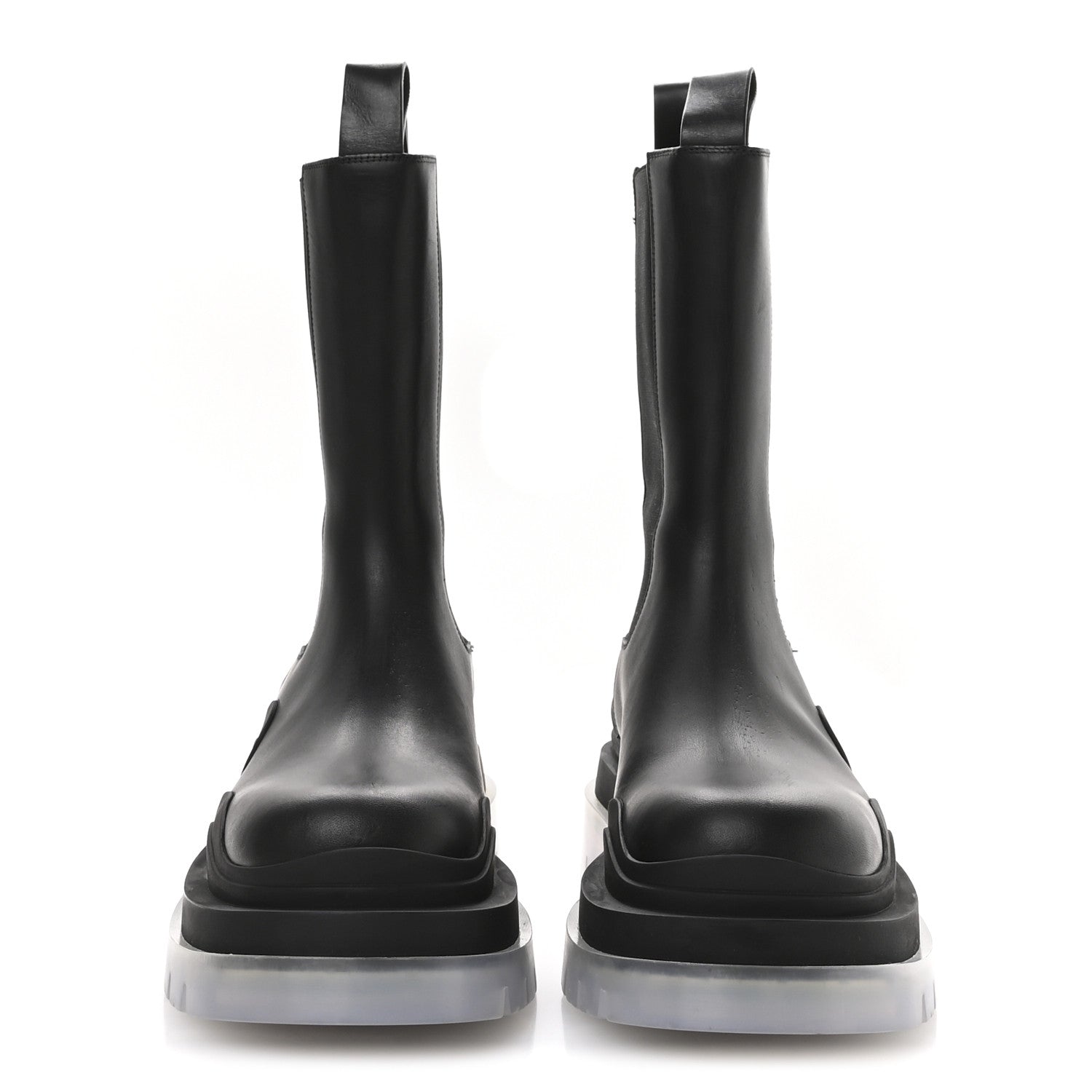 Bottega Veneta Calfskin The Tire Chelsea Boots 37 Black Transparent 3 of 9