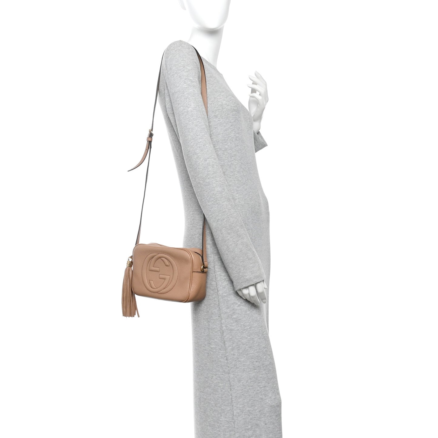 Pebbled Calfskin Small Soho Disco Bag Camelia