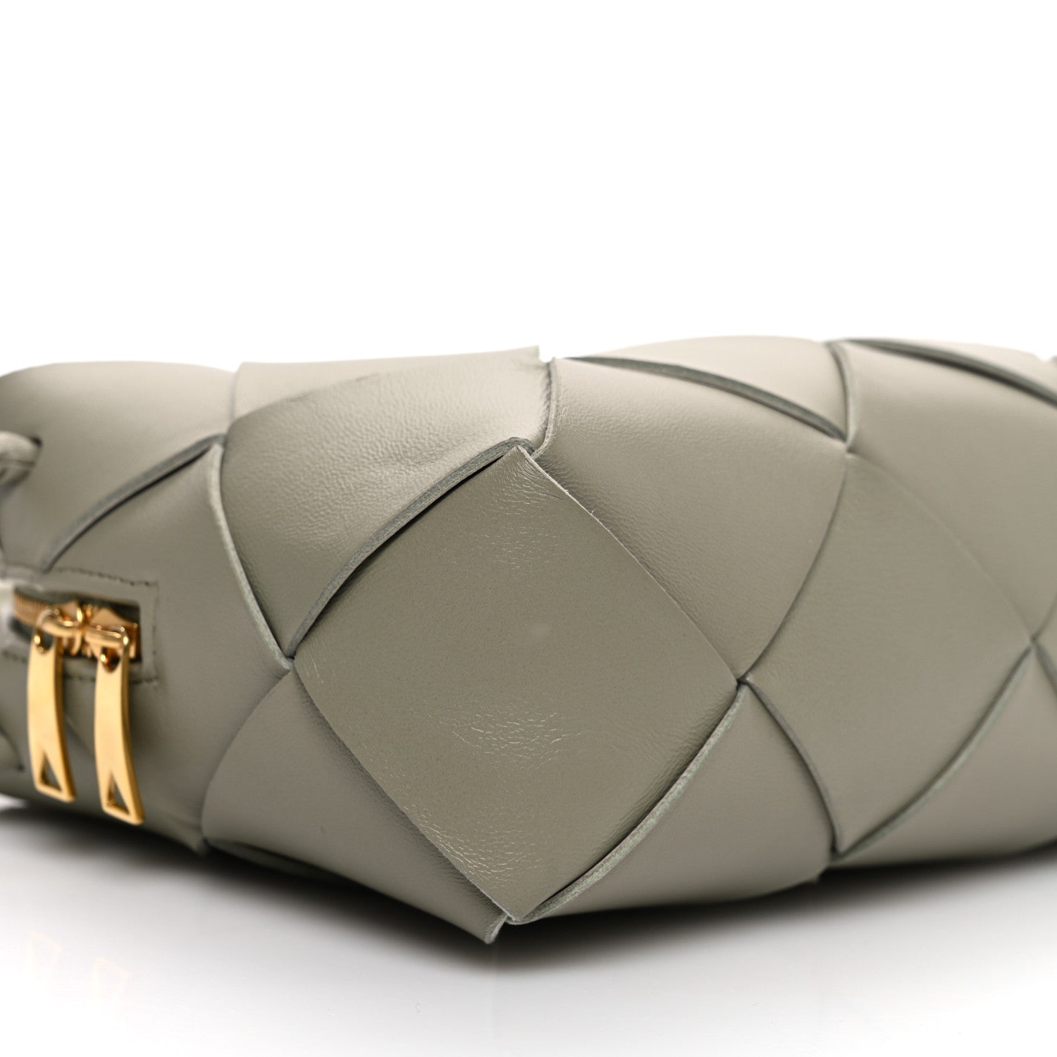 Bottega Veneta Lambskin Maxi Intreccio Small Cassette Camera Bag Travertine 8 of 9