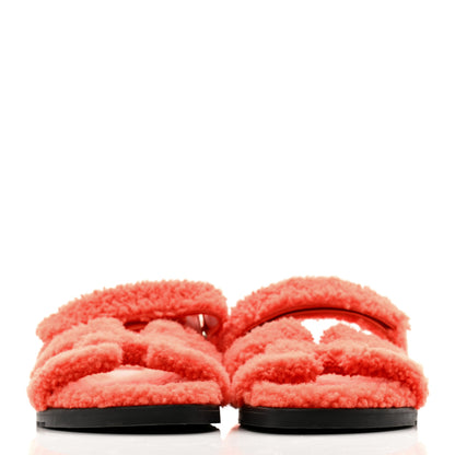 Hermes Woolskin Womens Chypre Sandals 41 Orange 2 of 8