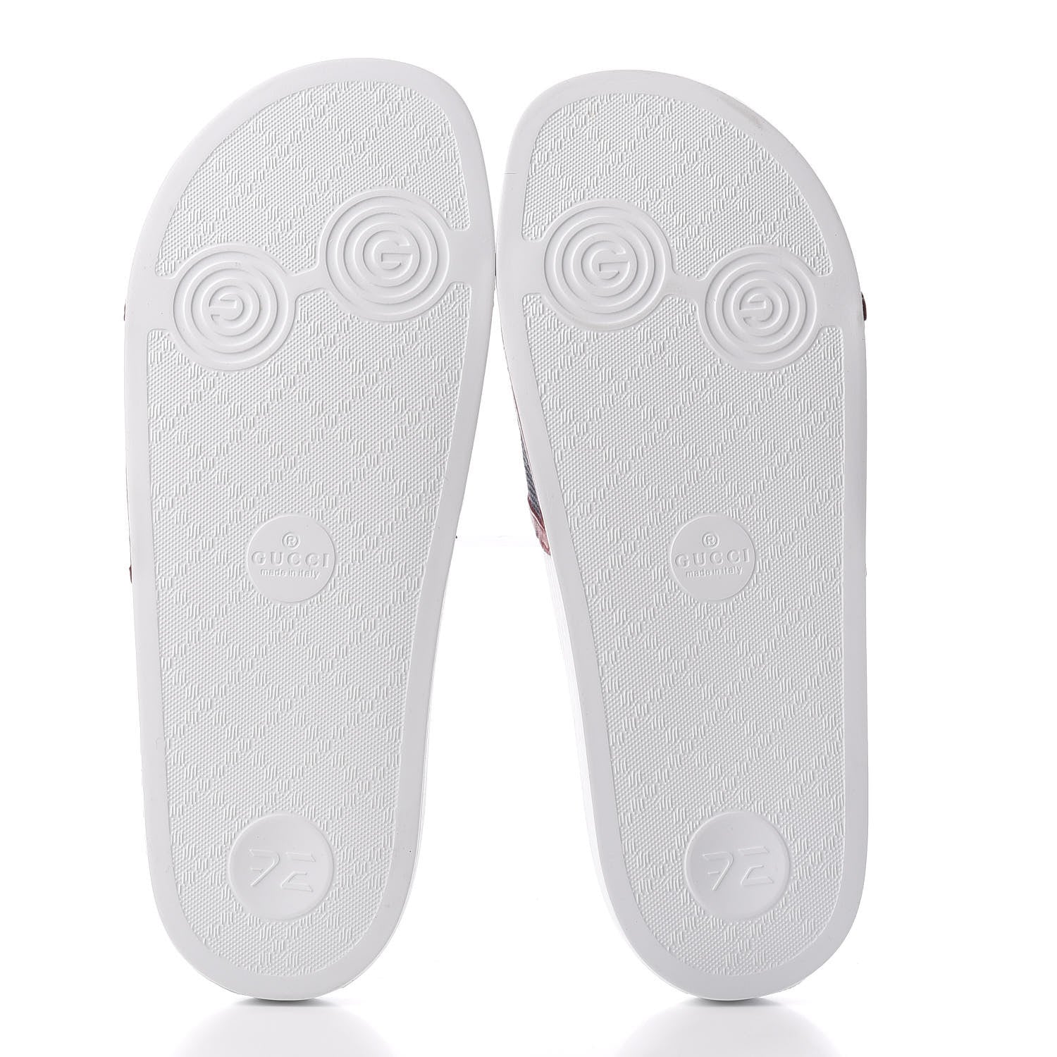 Gucci Canvas Sylvie Stripe Logo Pursuit Slide Sandals 39 Mystic White Hibiscus Red Maritime 6 of 8