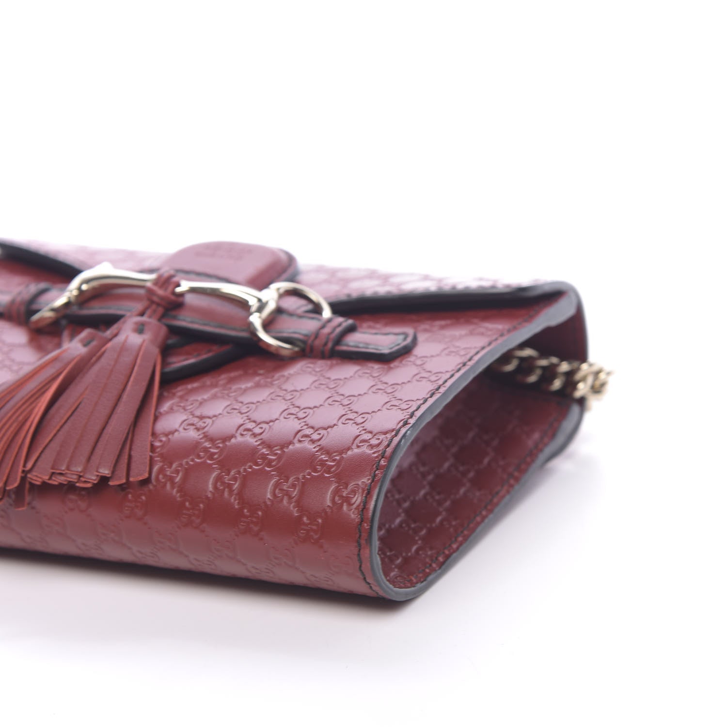 Gucci Soft Microguccissima Mini Emily Chain Shoulder Bag Rosso 9 of 10