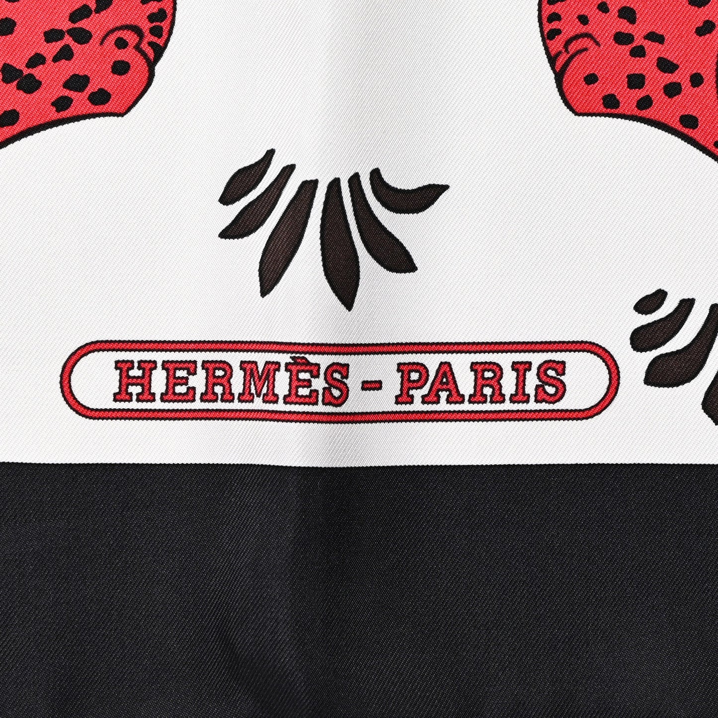 Silk Les Leopards Scarf 90 Black White Rouge