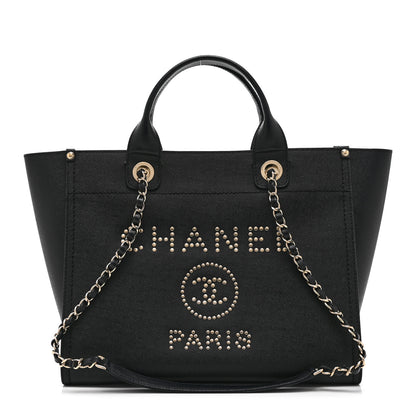 Chanel Caviar Small Studded Deauville Tote Black 1 of 10