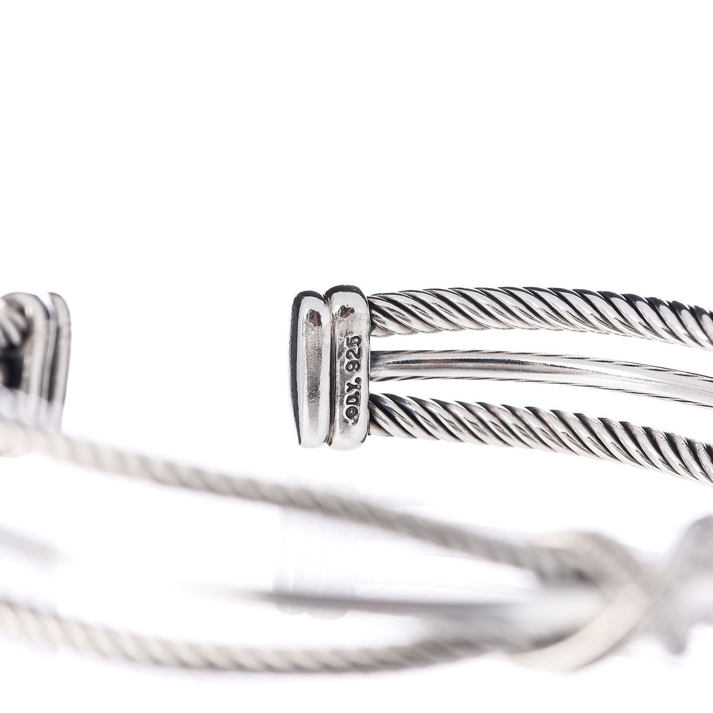 Sterling Silver Diamond 7mm Crossover X Bracelet