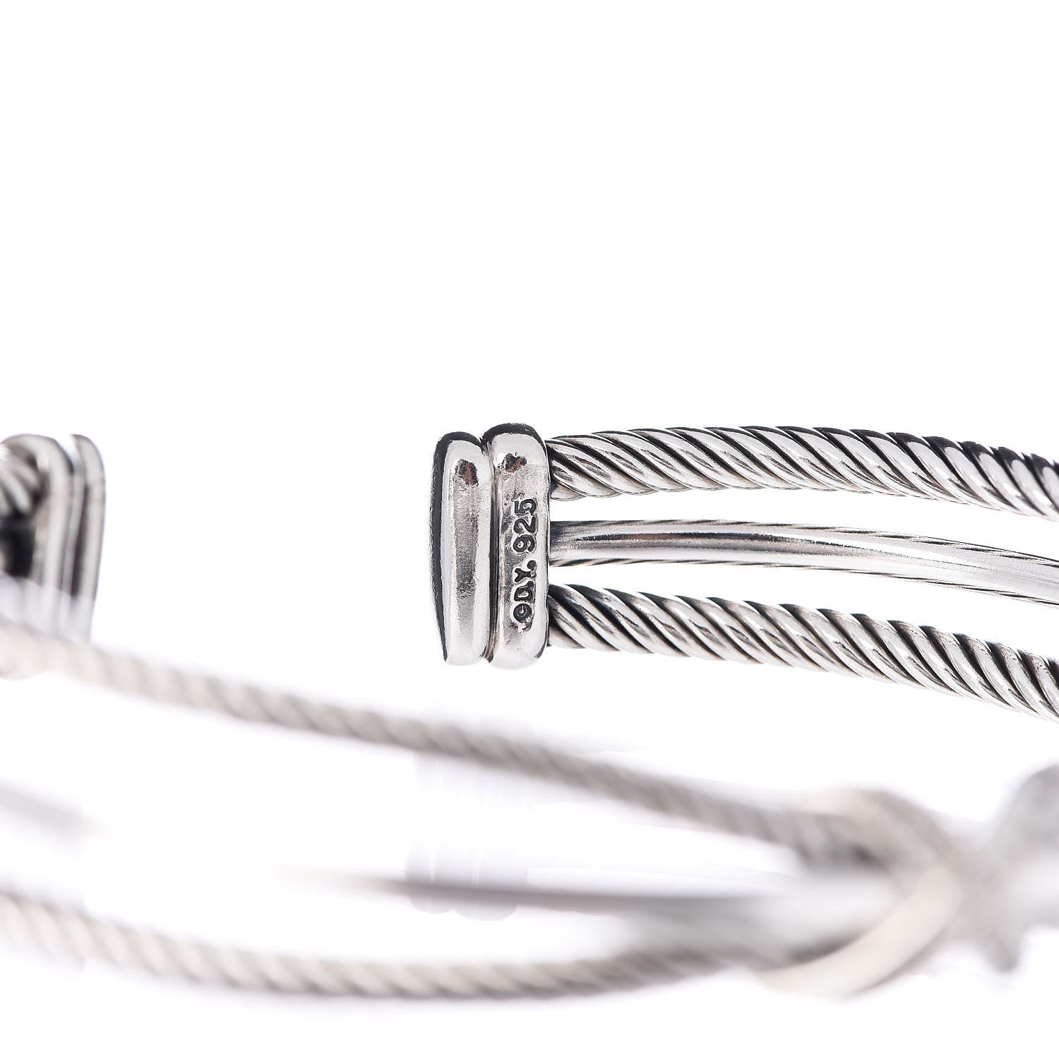 David Yurman Sterling Silver Diamond 7mm Crossover X Bracelet 4 of 4