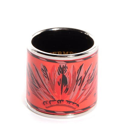 Hermes Enamel Palladium Plated Brazil Scarf Ring 1 of 6