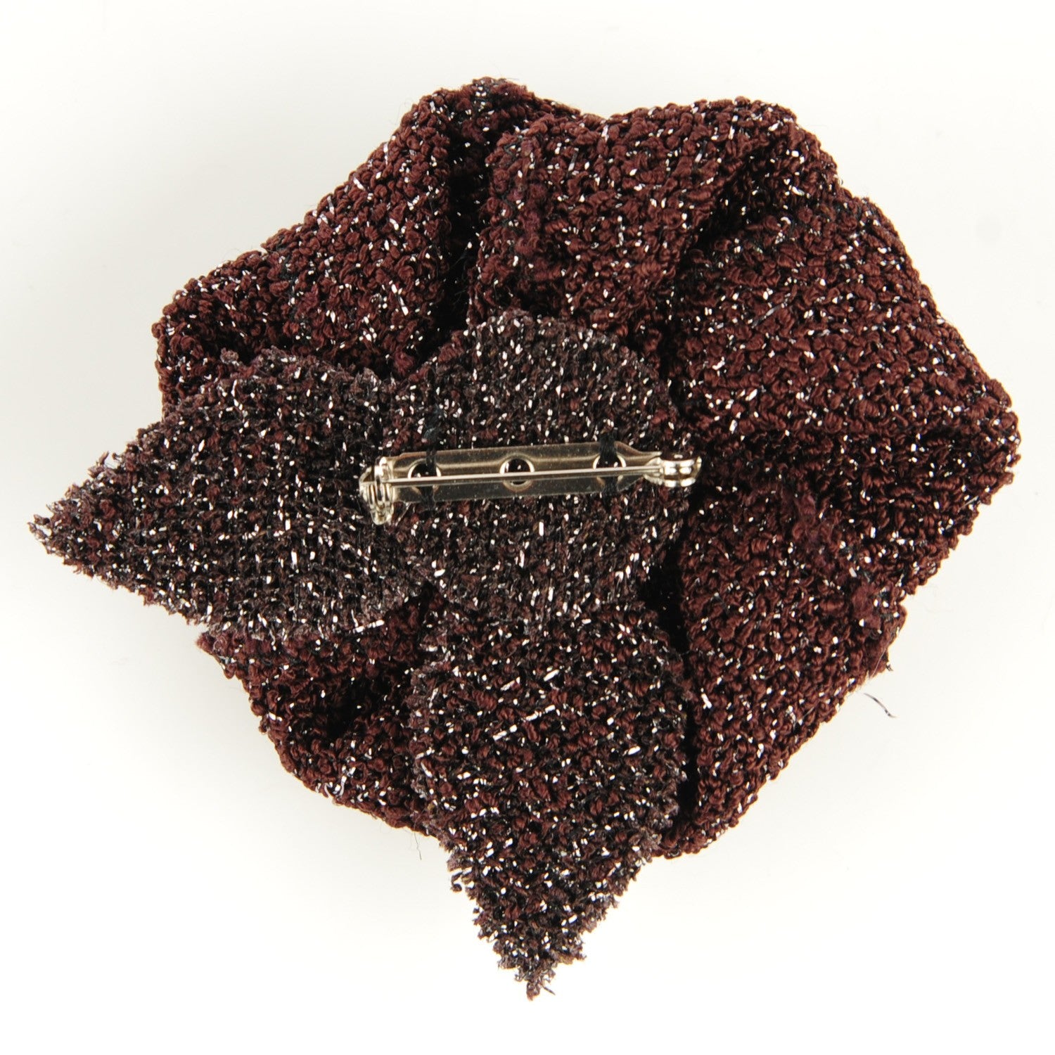 Chanel Fantasy Tweed Camellia Pin Brooch Burgundy 3 of 3