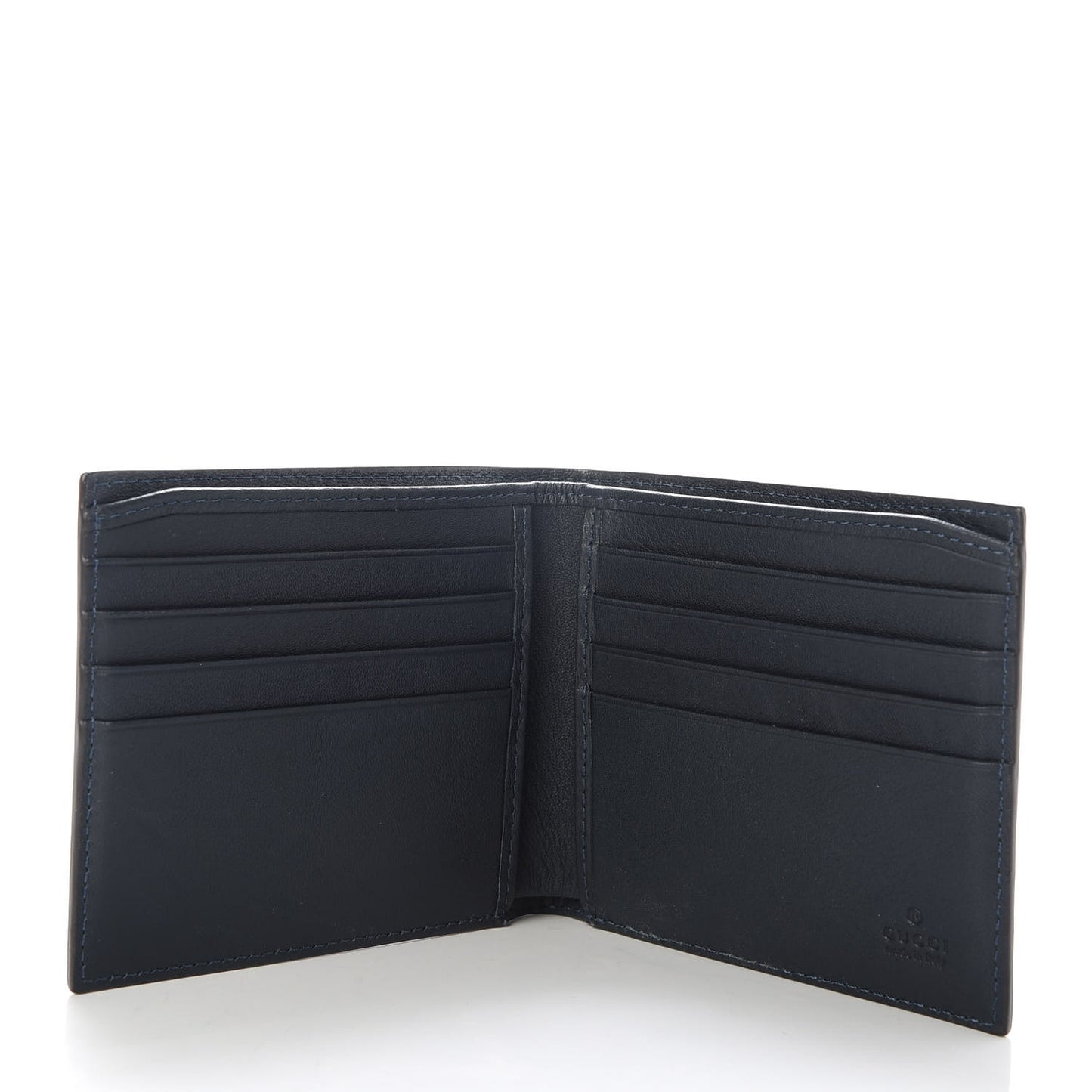 Guccissima Signature Web New Web Bi-Fold Wallet Blue