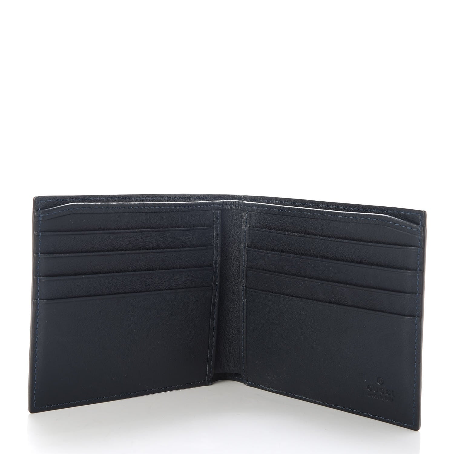 Gucci Guccissima Signature Web New Web Bi-Fold Wallet Blue 5 of 7