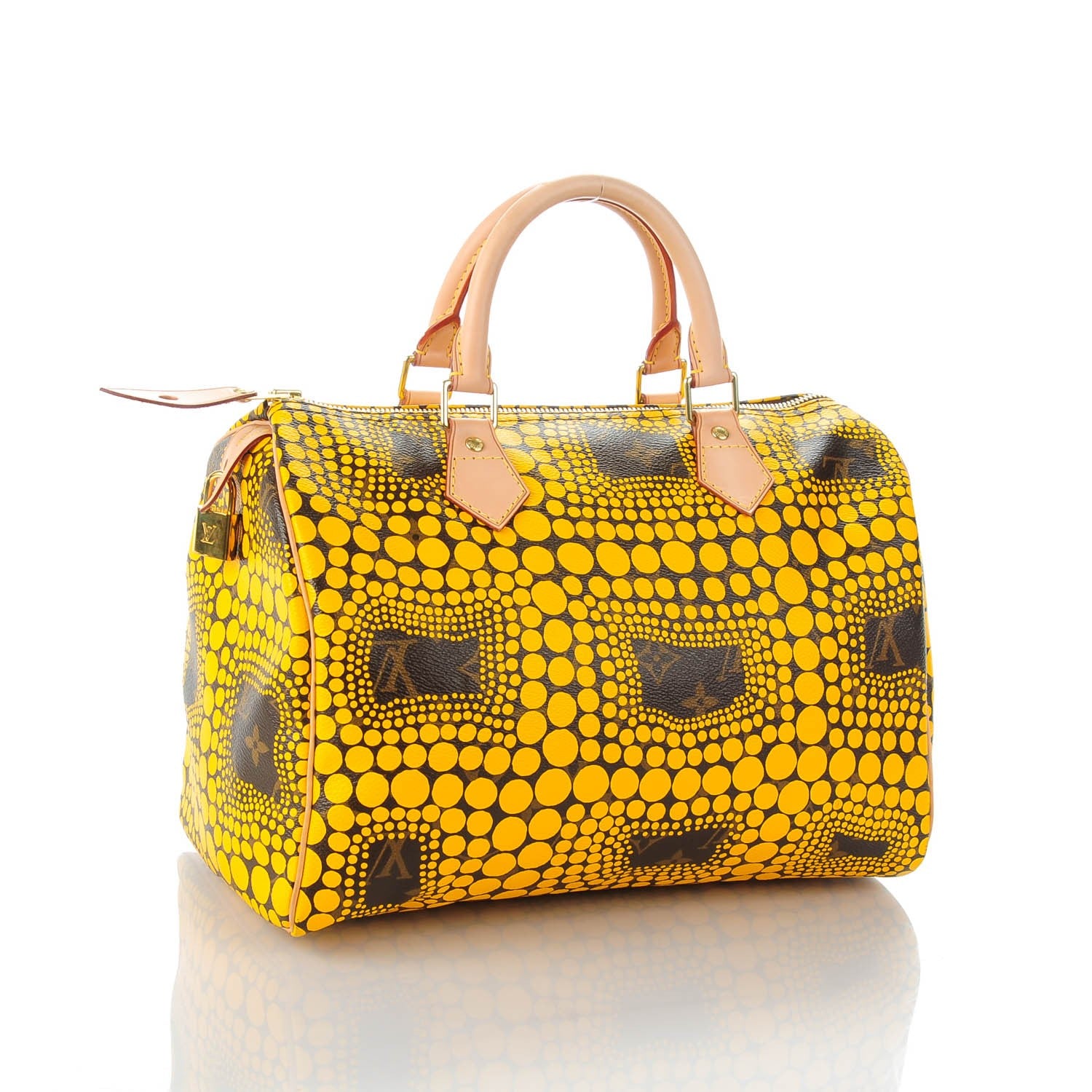 Louis Vuitton Monogram Kusama Town Speedy 30 Yellow 3 of 7