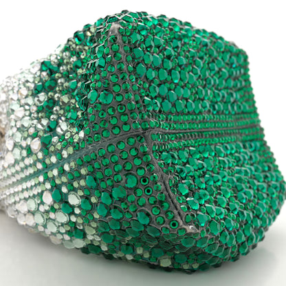 Jimmy Choo Satin Hotfix Crystal Embellished Bon Bon Bucket Bag Green Silver 9 of 15