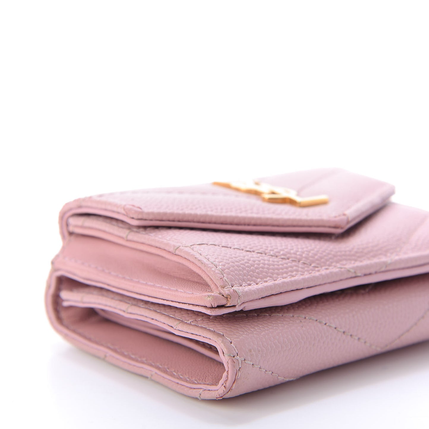 Grain De Poudre Matelasse Chevron Monogram Tiny Wallet Tender Pink