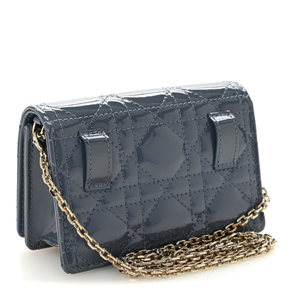 Christian Dior Patent Cannage Mini Waist Pouch On Chain Cloud Blue 3 of 11