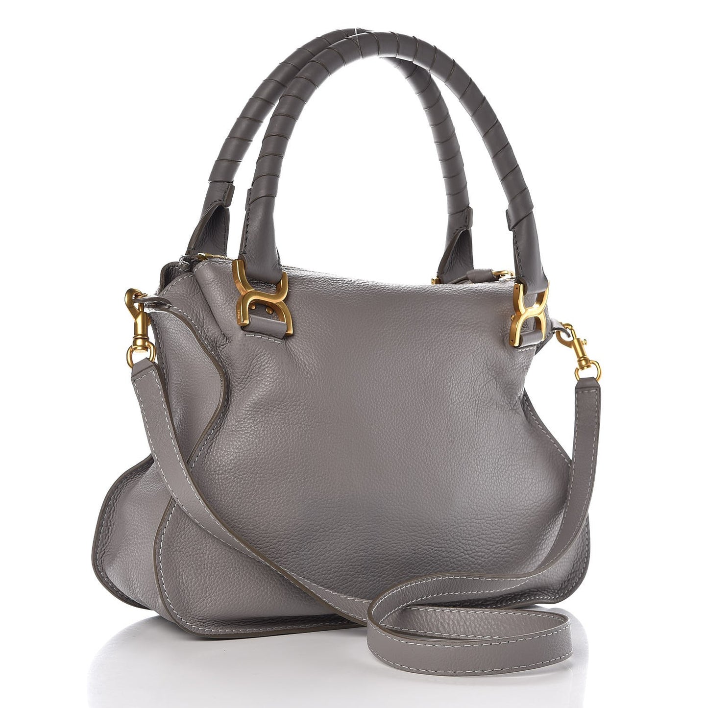 Calfskin Small Marcie Satchel Cashmere Grey