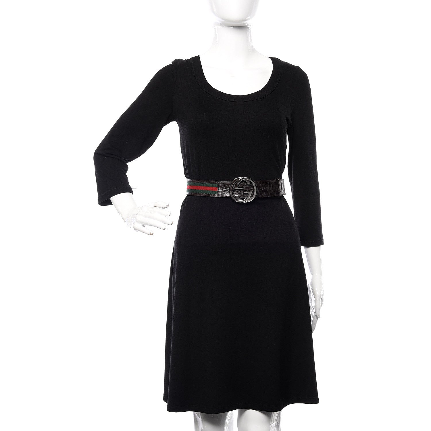 Gucci Calfskin Web Interlocking G Belt 100 40 Dark Brown 2 of 8