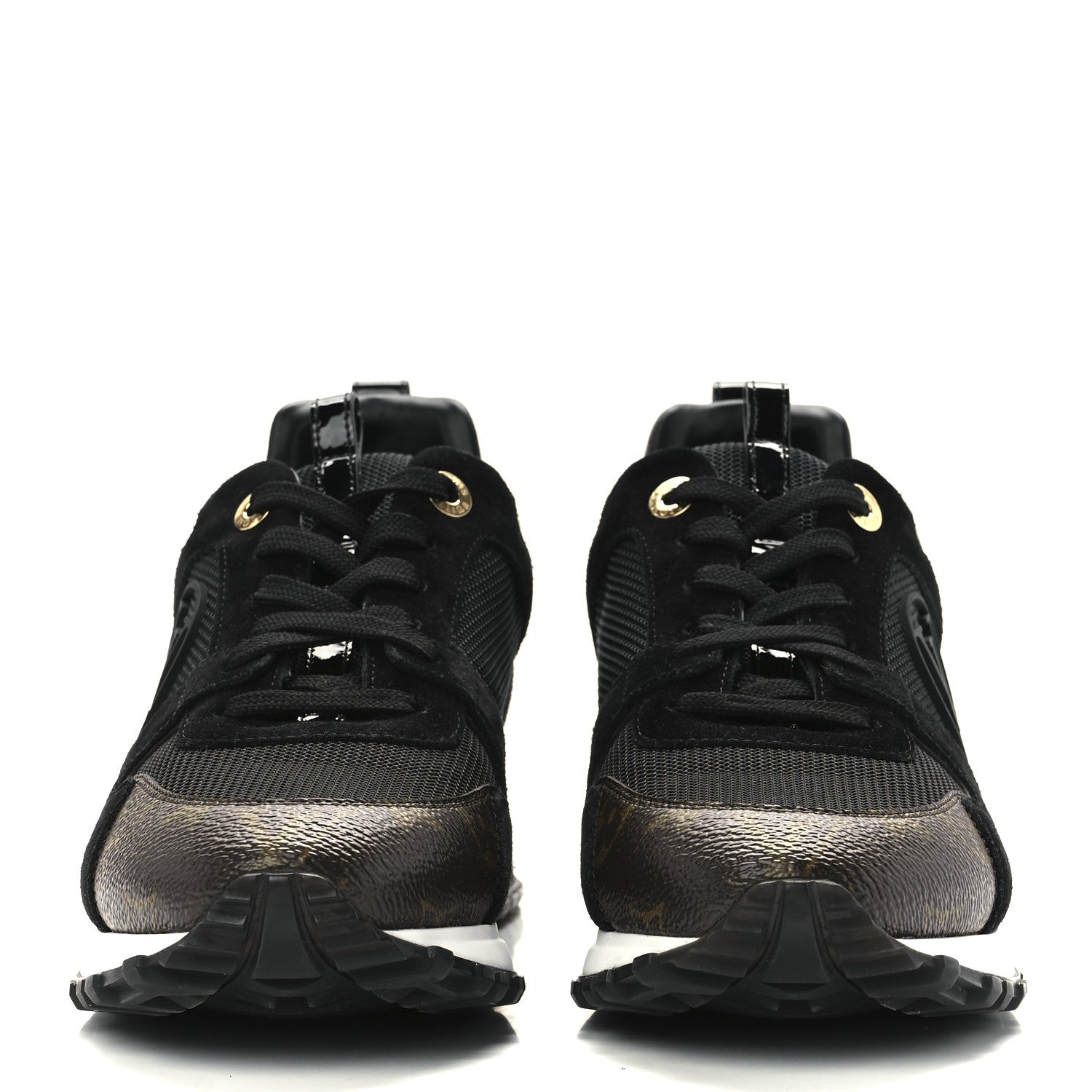 Louis Vuitton Suede Monogram Run Away Sneakers 38 Black 2 of 9