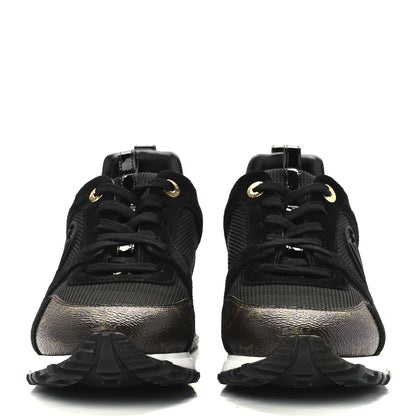Louis Vuitton Suede Monogram Run Away Sneakers 38 Black 2 of 9