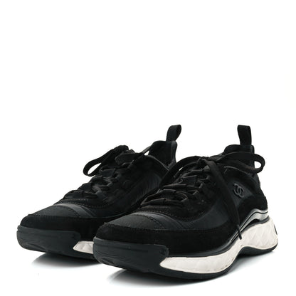 Chanel Velvet Calfskin Mixed Fibers CC Sneakers 41.5 Black 2 of 11